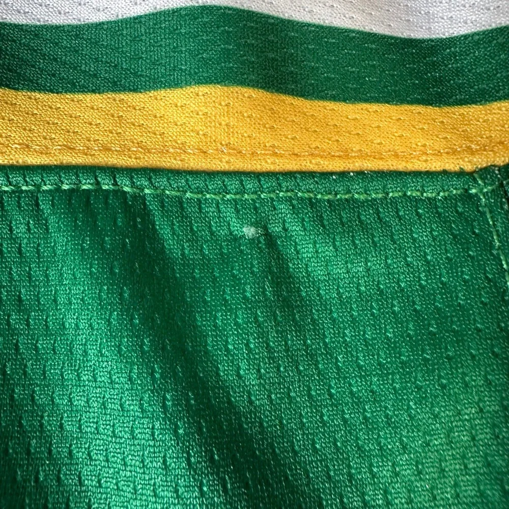 Adelph Wear Uni Watch Hockey Jersey Mens XL Green Yellow Howland 6 Lace Up Neck